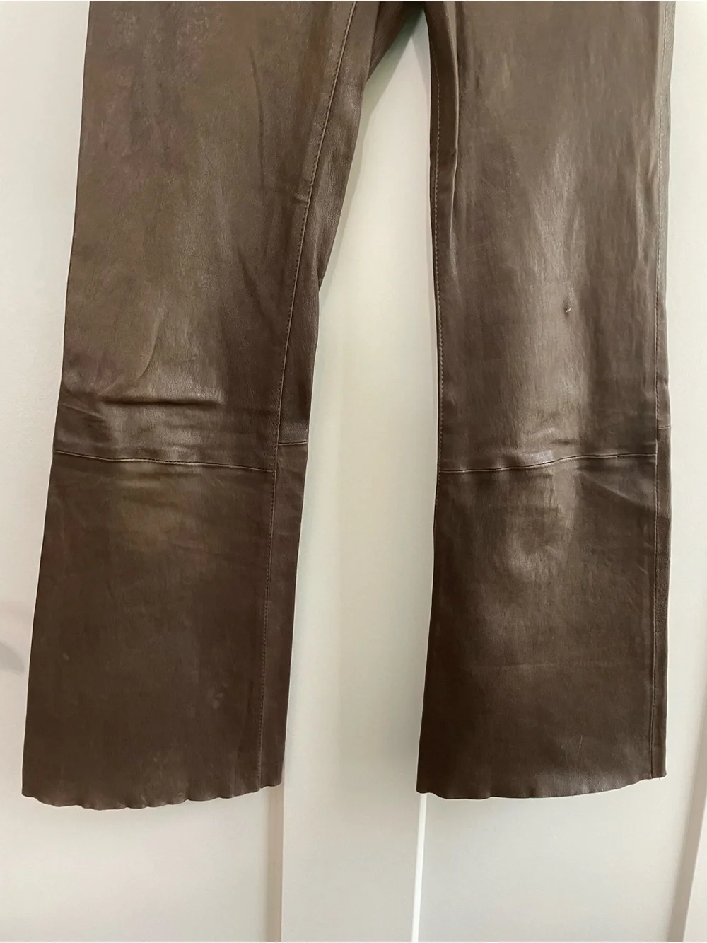 SPRWMN Ankle Crop Flare Pants 100% Lambskin Leather Pants Size 4/6 (Medium)